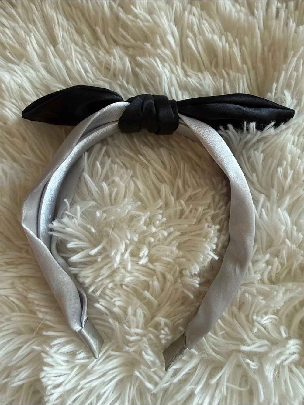 Set of 2 Blue Polka Dot & Gray Knot Headbands